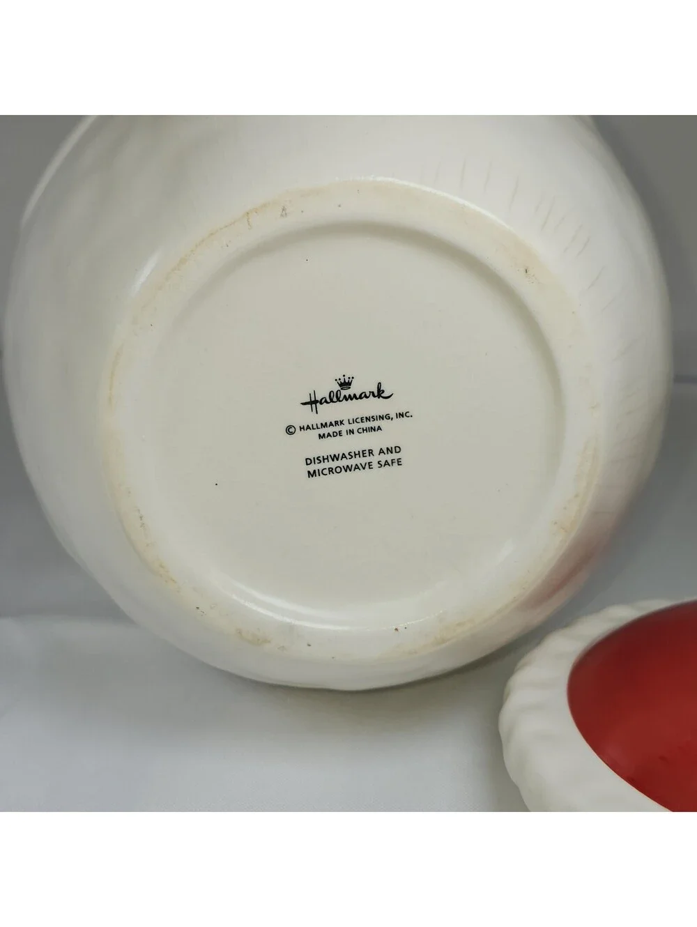 Vintage Hallmark Roly Poly Santa Claus Christmas Cookie Jar Round